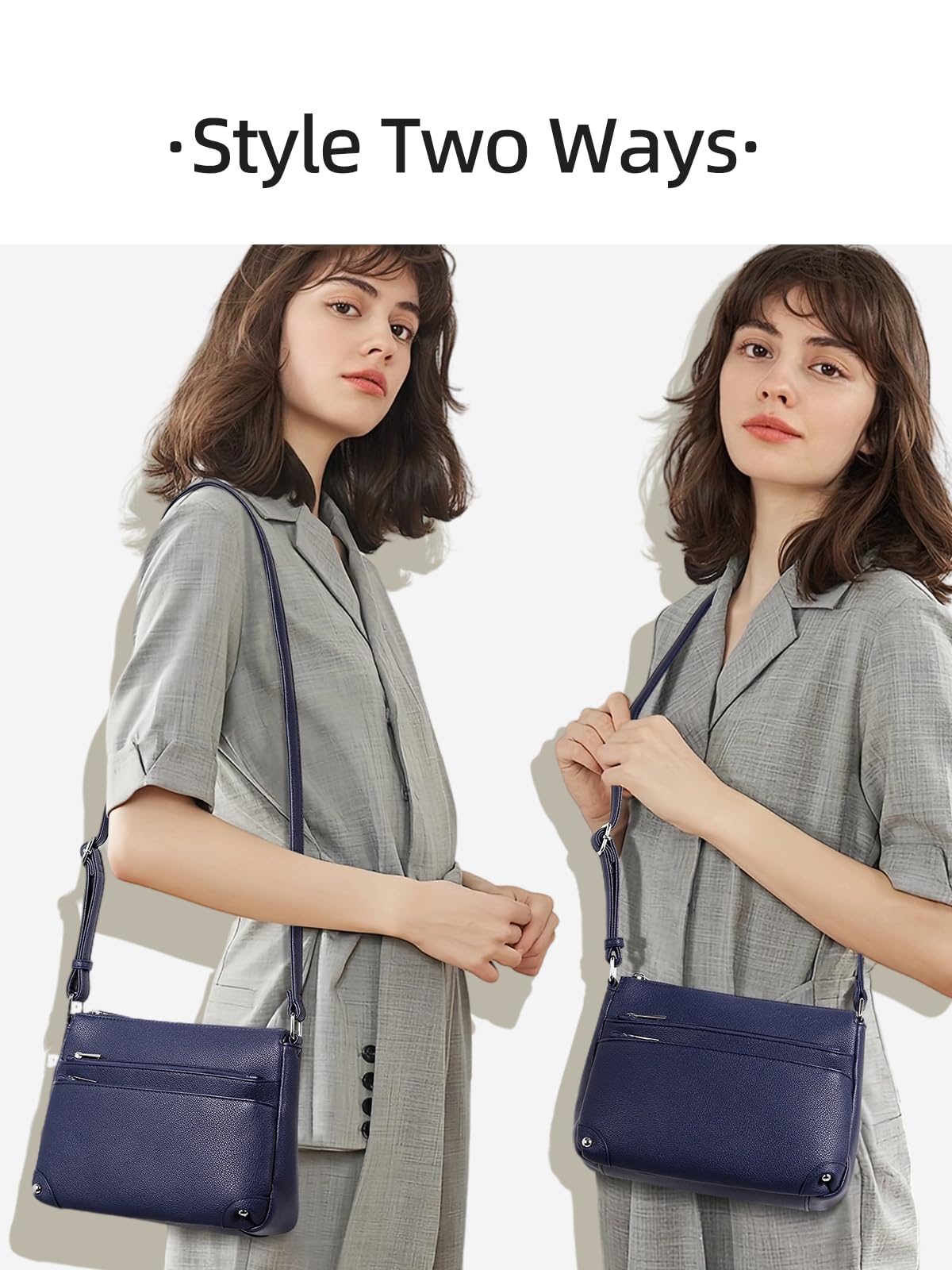 WESTBRONCO Crossbody Bags for Women, Medium Size Shoulder Handbags, Satchel Purse with Multi Zipper Pocket