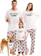 IFFEI Matching Family Pajamas Sets Christmas PJ's Letter Print Top and Plaid Bottom Sleepwear Jammies with Pockets