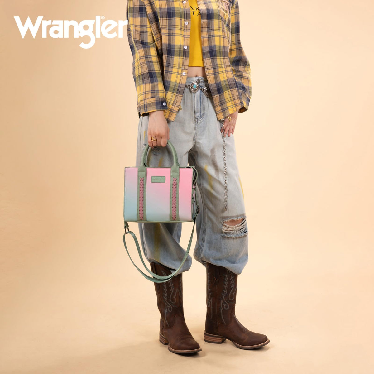 Wrangler Tote Bag for Women Designer Satchel Handbags Top-handle Purses with Strap