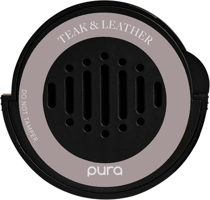 Pura Car Scent Refill - Fragrance for Pura Car Diffuser - Clean & Safe Luxury Diffuser Scent - Long-Lasting Fragrance for 30 Days of Aroma - Teak & Leather