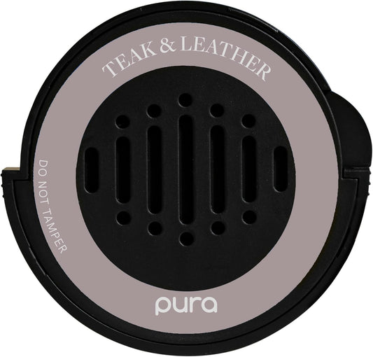 Pura Car Scent Refill - Fragrance for Pura Car Diffuser - Clean & Safe Luxury Diffuser Scent - Long-Lasting Fragrance for 30 Days of Aroma - Teak & Leather