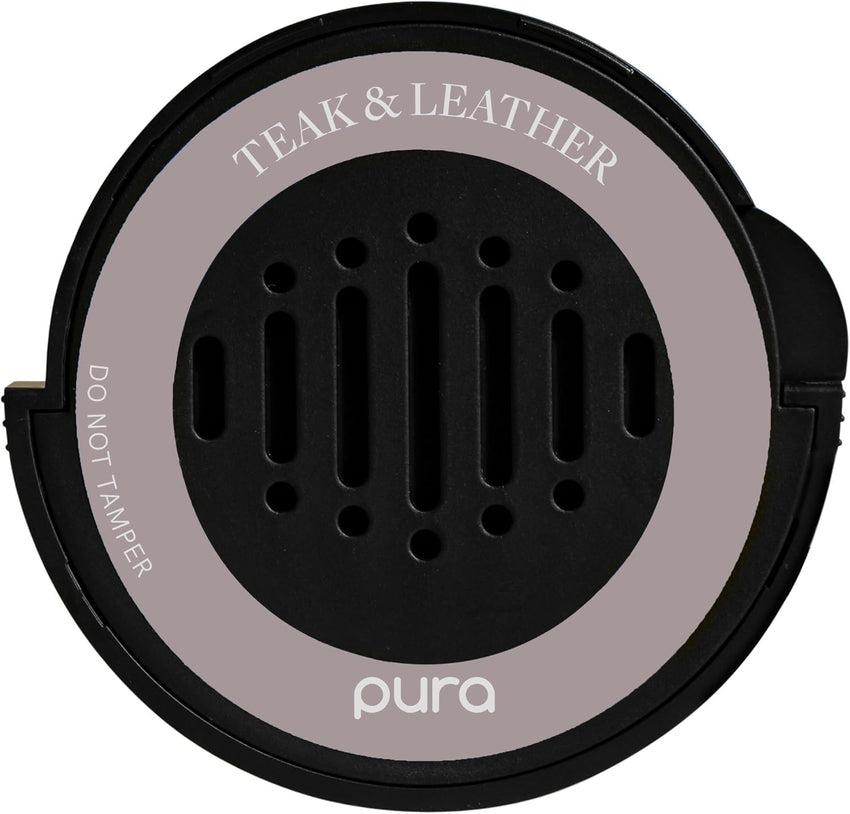 Pura Car Scent Refill - Fragrance for Pura Car Diffuser - Clean & Safe Luxury Diffuser Scent - Long-Lasting Fragrance for 30 Days of Aroma - Teak & Leather