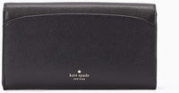 Kate Spade Robyn Small Flap Leather Crossbody Wallet in Black