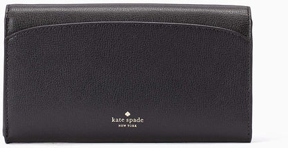 Kate Spade Robyn Small Flap Leather Crossbody Wallet in Black