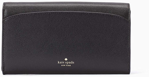 Kate Spade Robyn Small Flap Leather Crossbody Wallet in Black