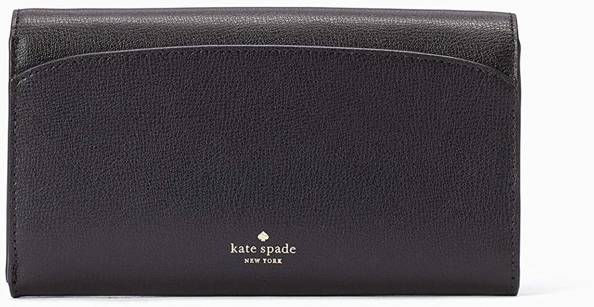 Kate Spade Robyn Small Flap Leather Crossbody Wallet in Black