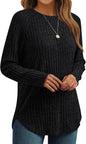 7DAY'S Womens Long Sleeve Shirts Fall Fashion Tops 2025 Crewneck Dressy Sweaters Tunic Winter Clothes Casual Outfits
