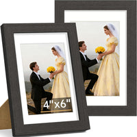 Vittanly 8x10 Picture Frame Set of 2, Solid Wood Frame for Wall or Tabletop, Display Photo 5x7 with Mat or 8x10 without Mat, Natural
