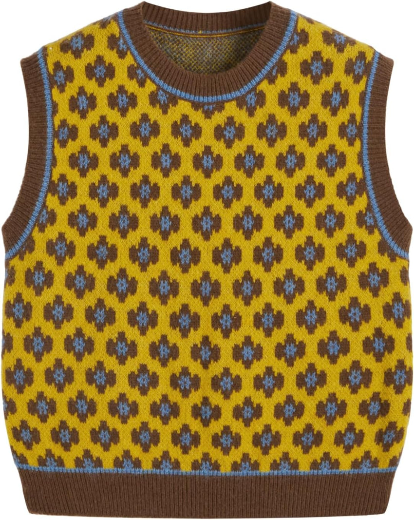 CIDER Sweater Vest Women Sleeveless Cropped Sweaters Cute Graphic Tank Tops Old Money Clothes Fall Outfits