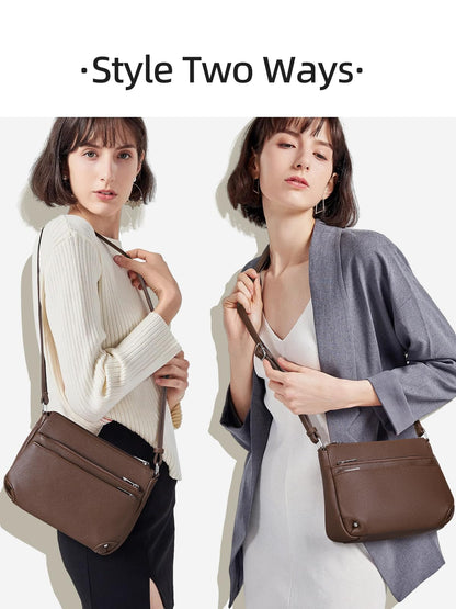 WESTBRONCO Crossbody Bags for Women, Medium Size Shoulder Handbags, Satchel Purse with Multi Zipper Pocket