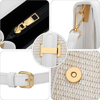 KKXIU Crossbody Bags for Women - Top Handle Purses for Lady, Leather Handbags Shoulder Clutch with Adjustable Shoulder Strap