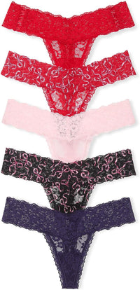 Victoria's Secret Women's Lace Thong Underwear, Panties for Women, Multi Pack (XS-XXL)