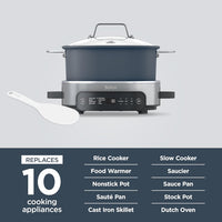 Ninja MC1101 Foodi Everyday Possible Cooker Pro, 8-in-1 Versatility, One-Pot Faster Cooking Replaces 10 Tools, Family-Sized Capacity with Adjustable Temp Control, 6.5 quarts, Midnight Blue