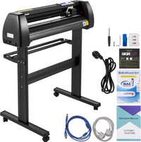VEVOR 34inches Vinyl Cutter Machine, Bluetooth Cutting Plotter Machine, 400in/10m Accuracy Steel Roller Shaft Adjustable Speed Force, SignMaster Tool Kit for Sign Making Windows & Mobile