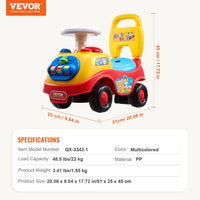 VEVOR Ride On Push Car for Toddlers, Ages 19+ Months, Ride Racer, Sit to Stand Toddler Ride On Toy, Kids Ride On Car with Music Steering, Horn & Under Seat Storage, Ride On Toy for Boys Girls