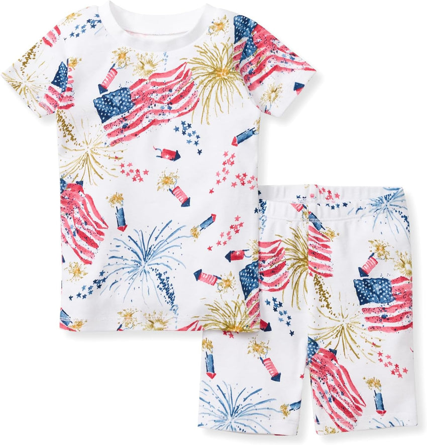 Burt's Bees Baby Girls' Pajamas, 2-Piece Long Sleeve Tee and Pants Organic Cotton PJ Set