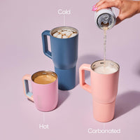 BrüMate Müv - 15oz 100% Leak Proof Insulated Coffee Mug with Handle & Lid - Stainless Steel Coffee Travel Mug - Double Walled Coffee Cup (Nightfall Blue)