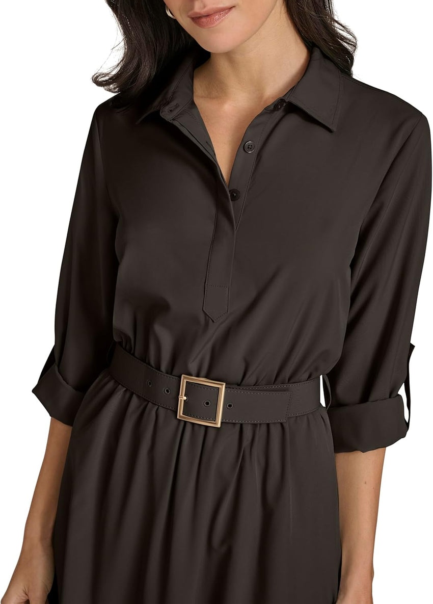 Calvin Klein Women's Casual Everyday Long Sleeve Aline Dress