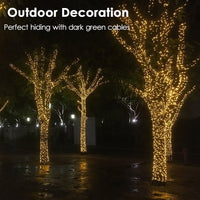 RPGT Christmas Light 1000 LEDs 336ft Green Cable Wire Fairy String Tree Twinkle Lights Plug in 12 Modes for, Outdoor, Garden, Wedding, Christmas Party, Home Decoration (Warm White)
