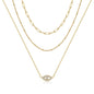 Turandoss Dainty Layered Choker Necklace, Handmade Y Pendant Necklace Multilayer Bar Disc Necklace Adjustable Layering Choker Necklaces for Women