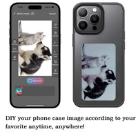 DIY E - Ink Phone Case for iPhone 15 Pro Max APP Operation Smart Photo Rear Projection Customiza Phone Case Instantly Display Photos On The Ink Screen Back Cover Personalize Your Phone case - 7DAY'S