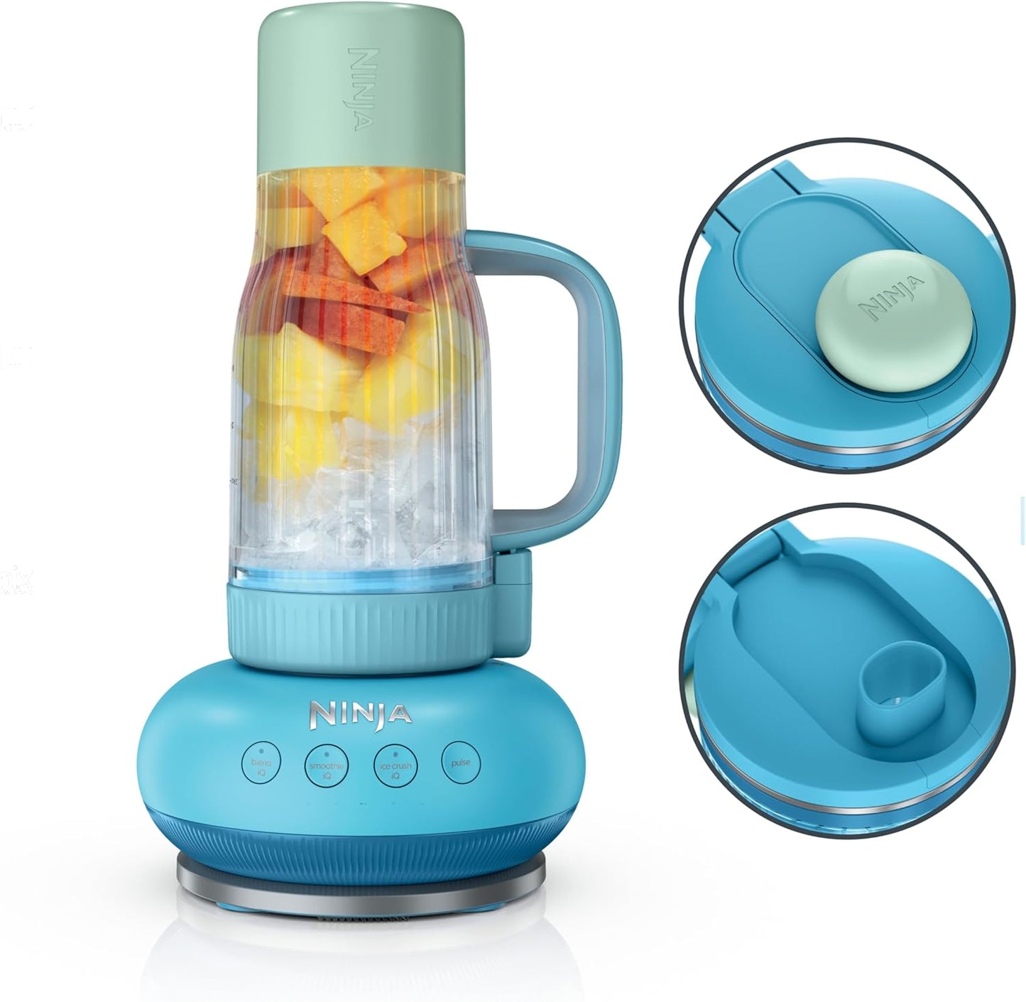 Ninja BlendBOSS | Personal Smoothie Blender & Tumbler | 26oz Travel Tumbler w/Leakproof Lid & Intergrated Chug Spout | AutoIQ Technololgy | 1200 Peak Watt | Watermelon Bubblegum | DB301GNBRN | (NEW)