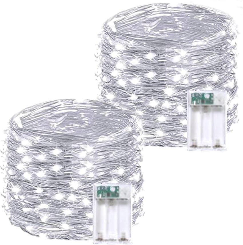 4 Pack 60 LED Fairy Lights Battery Operated with Timer, 20FT Waterproof Twinkle Lights Indoor Outdoor, Cuttable String Lights for Bedroom, Wedding, DIY, Centerpiece, Christmas Decorations (Warm White)
