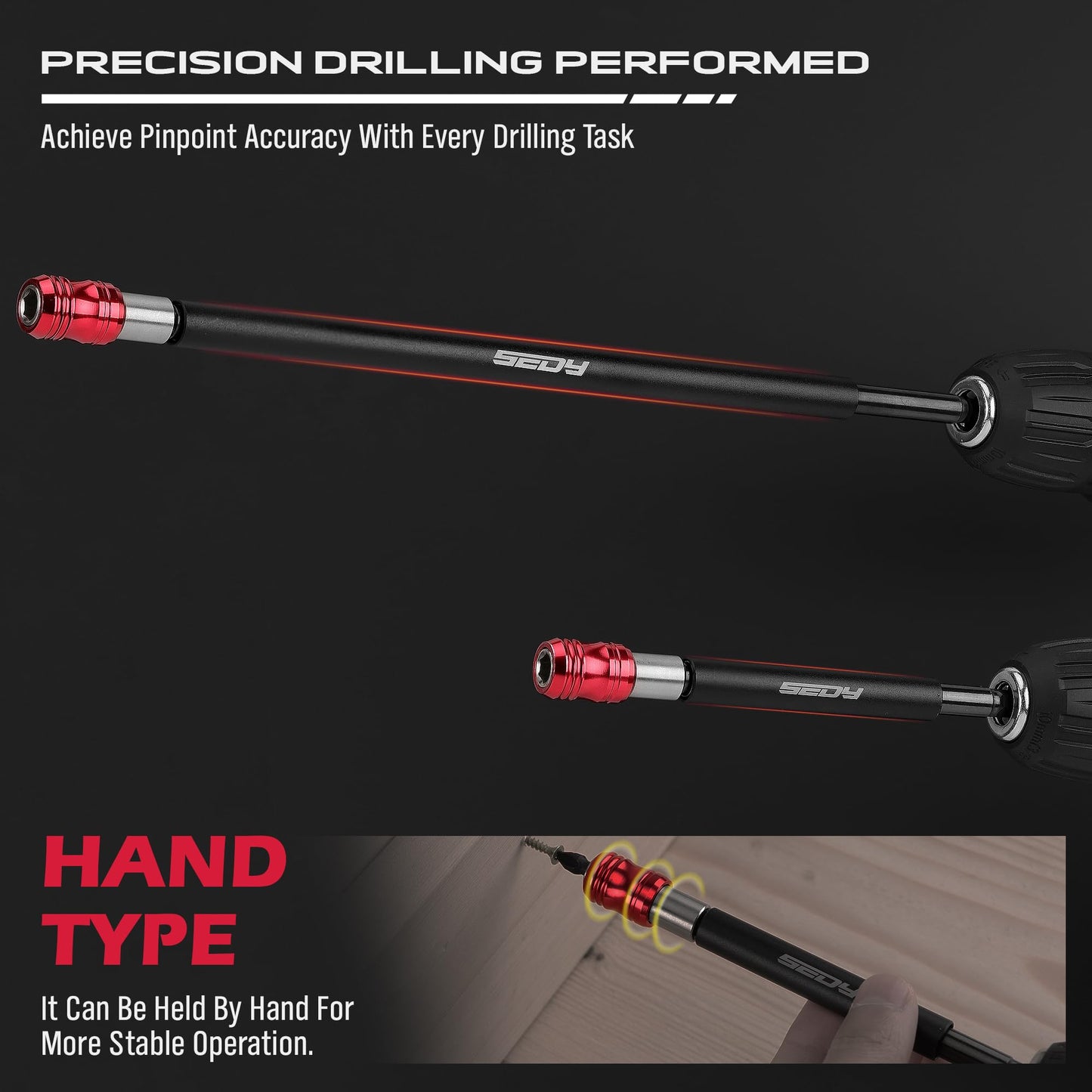 5-Piece 2", 4", 6", 12", 17" Extra Long Magnetic Screwdriver Bit Holders, 1/4 Inch Hex Shank Quick Release Extension Adapter, Durable CR-V Steel, Universal Fit for Impact Driver Bits