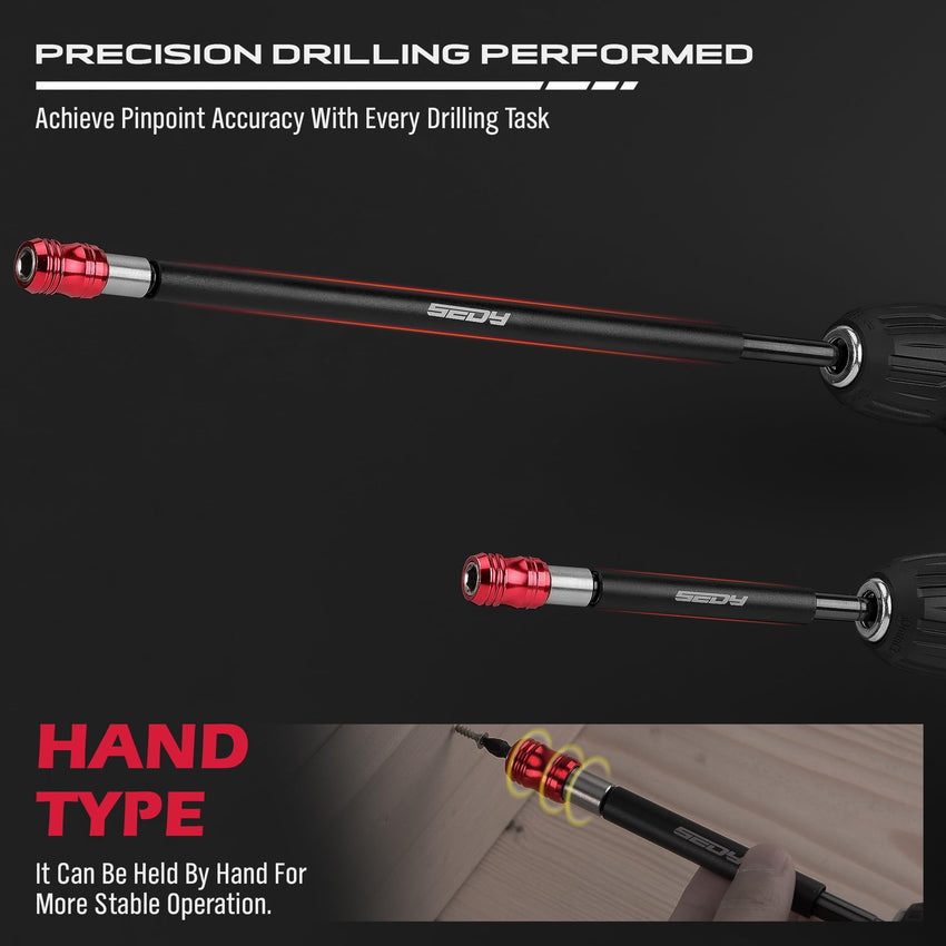 5-Piece 2", 4", 6", 12", 17" Extra Long Magnetic Screwdriver Bit Holders, 1/4 Inch Hex Shank Quick Release Extension Adapter, Durable CR-V Steel, Universal Fit for Impact Driver Bits