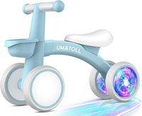 Umatoll Colorful Lighting Baby Balance Bike Toys for 1 Year Old Boys Gifts, Adjustable Seat Baby Walker, One Year Old Boy Birthday Gifts, 12-24 Months Toddler First Ride on Toys