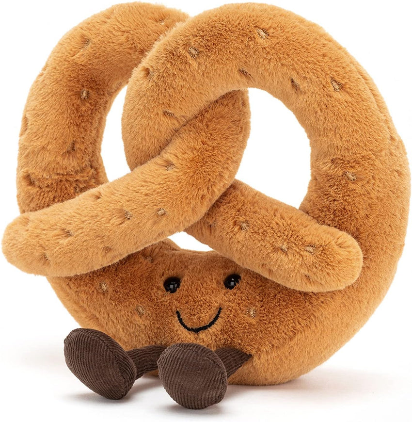Jellycat Amuseables Pretzel Stuffed Toy, 7 inches - Food Plush - Fun Gift Idea
