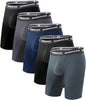 BAMBOO COOL Men's Long Boxer Briefs Performance Long Leg Sports Boxer Brief Underwear MultiPack