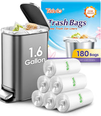 10 Gallon 200 Counts Extra Strong Trash Bags Tall Kitchen Garbage Bags by Teivio, 9 Gallon 10 Gallon,Bathroom Trash Can Bin Liners, Intended for Home,Plastic Bags for office kitchen Garden,Black