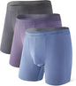 DAVID ARCHY Men's Underwear Ultra Soft Modal Dual Pouch Trunks Ball Pouch Bulge Enhancing Boxer Briefs for Men 3 or 4 Pack