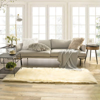 Ashler Faux Fur Rug, Dark Blue Area Rugs, Fluffy Sheepskin Fur Rug, Fuzzy Ultra Soft 2 x 6 Ft Rugs, Machine Washable Shag Rug, Nursery Throw Rugs for Bed, Living, Kids Room