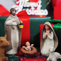 10-Piece Christmas Nativity Set – Nativity Scene with Manger, Holy Family & Animals, Hand-Painted Resin Indoor Holiday Display