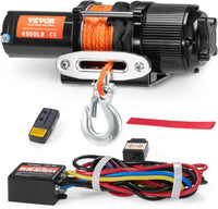VEVOR 13,500 lb Electric, Truck Winch 12V DC 3/8 in x 80 ft Synthetic Rope Aluminum Fairlead Wireless & Wired Remote Control, 13500 lbs, IP55 Waterproof Towing for Off Road Jeep SUV Boat