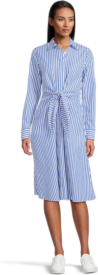 Lauren Ralph Lauren Women's Striped Tie-Front Broadcloth Shirtdress