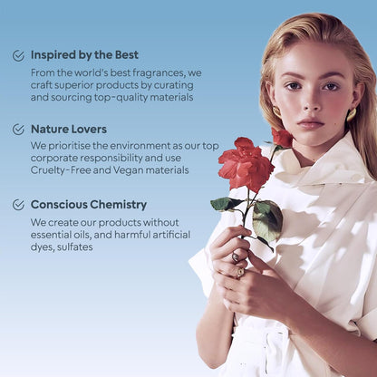 BellaVita Luxury ROSE Perfume for Women (100ml) | Floral, Oriental & Sweet Fragrance | Notes: Amber, Vanilla, Black Currant, Rose, Jasmine | Premium French Floral Fragrance