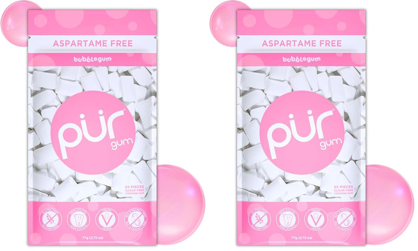 PUR Gum | Aspartame Free Chewing Gum | 100% Xylitol | Natural Spearmint Flavored Gum, 55 Pieces (Pack of 3)