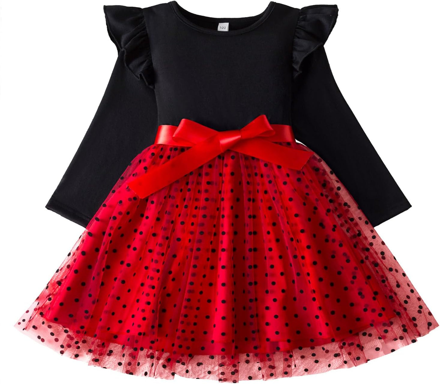 HNXDYY Little Girls Long Sleeve Star Print Knee Length Casual Princess Dress