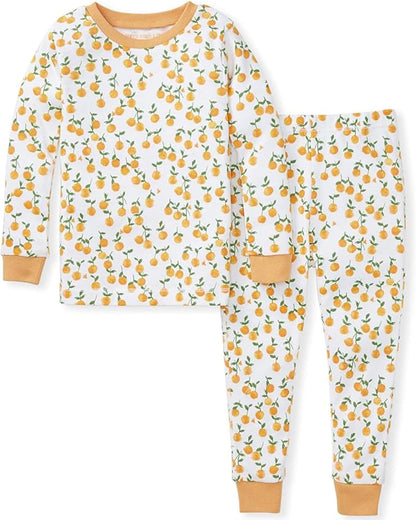 Burt's Bees Baby Girls' Pajamas, 2-Piece Long Sleeve Tee and Pants Organic Cotton PJ Set