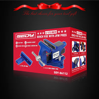Heavy Duty Bench Vise 4.5 Inch: Table Clamp Woodworking Vice Press Drill Tools Workbench Wood Metal Pipe Work Shop Block Swivel Slide Cross Welding Machine Kit Milling Grip Precision Magnetic Jaw Pad