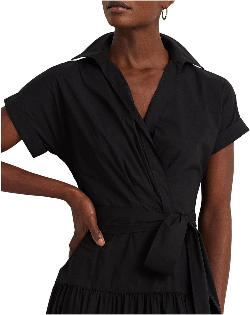 Lauren Ralph Lauren Women's Belted Cotton-Blend Tiered Dress