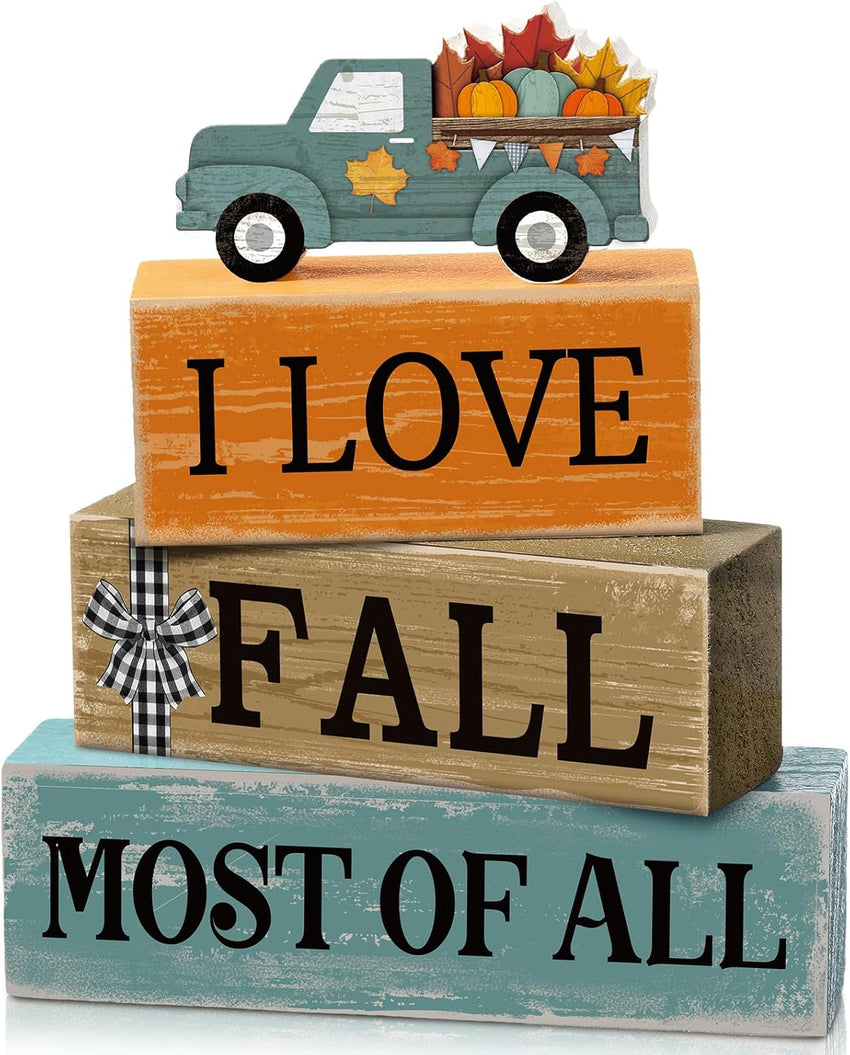 4 Pcs Christmas Table Decor Wooden Hot Cocoa Decoration Christmas Centerpiece Winter Tiered Tray Decor Decorative Red Hot Cocoa Block Signs Gift Farmhouse Xmas Decoration for Home Kitchen