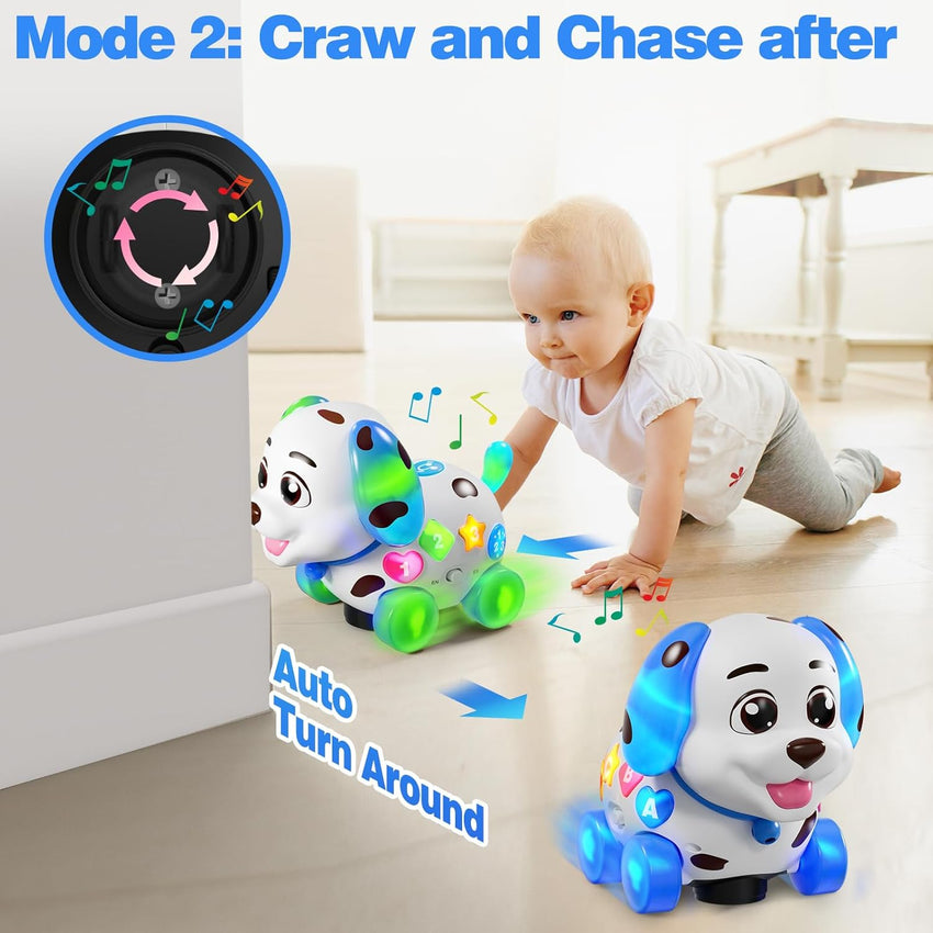 HumorPlay Musical Puppy Baby Toy 6-12-18 Month, Crawling & Walking Toys for 1 Year Old Boy Girl Gifts, Birthday Gift for 1 Year Old Boy Toy, Bilingual Infant Present for 6 7 8 9 10 Month