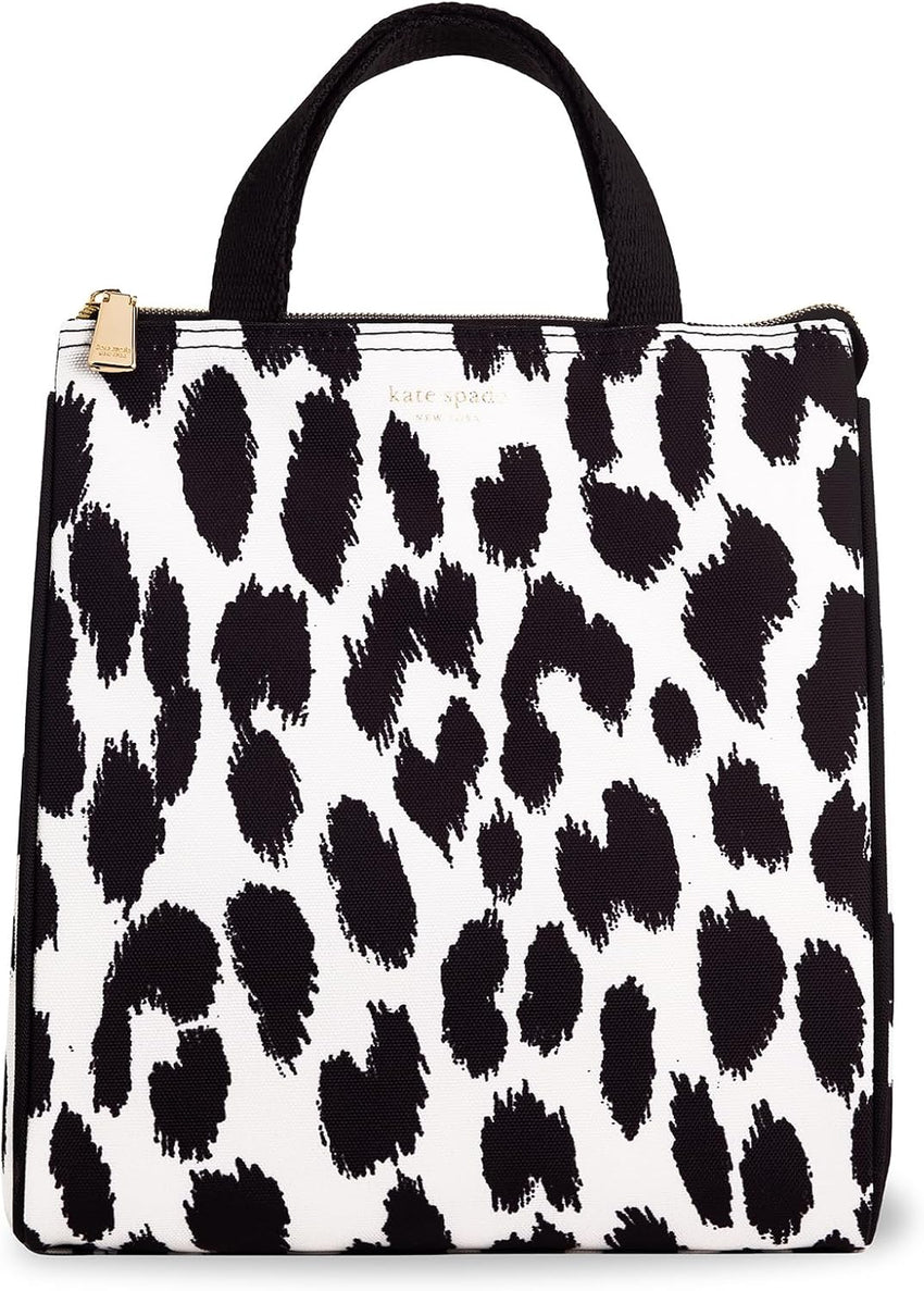 Kate Spade New York, Portable Soft Cooler Lunch Bag with Silver Insulated Interior Lining and Storage Pocket, Joy Dot