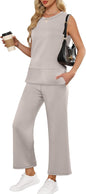 ANRABESS Women's 2 Piece Outfits 2025 Summer Beach Vacation Clothes Fall Travel Casual Lounge Matching Sets Sweatsuits