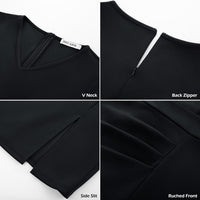 GRACE KARIN 2025 Women's Wear to Work Bodycon Dress, 3/4 Sleeve V Neck Business Casual Office Elegant Pencil Dresses