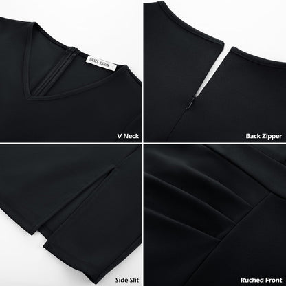 GRACE KARIN 2025 Women's Wear to Work Bodycon Dress, 3/4 Sleeve V Neck Business Casual Office Elegant Pencil Dresses